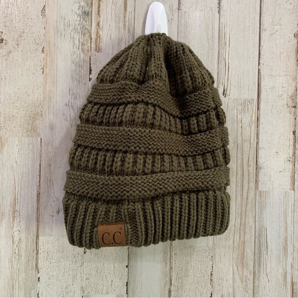 C.C Exclusive Olive Green Knit Beanie